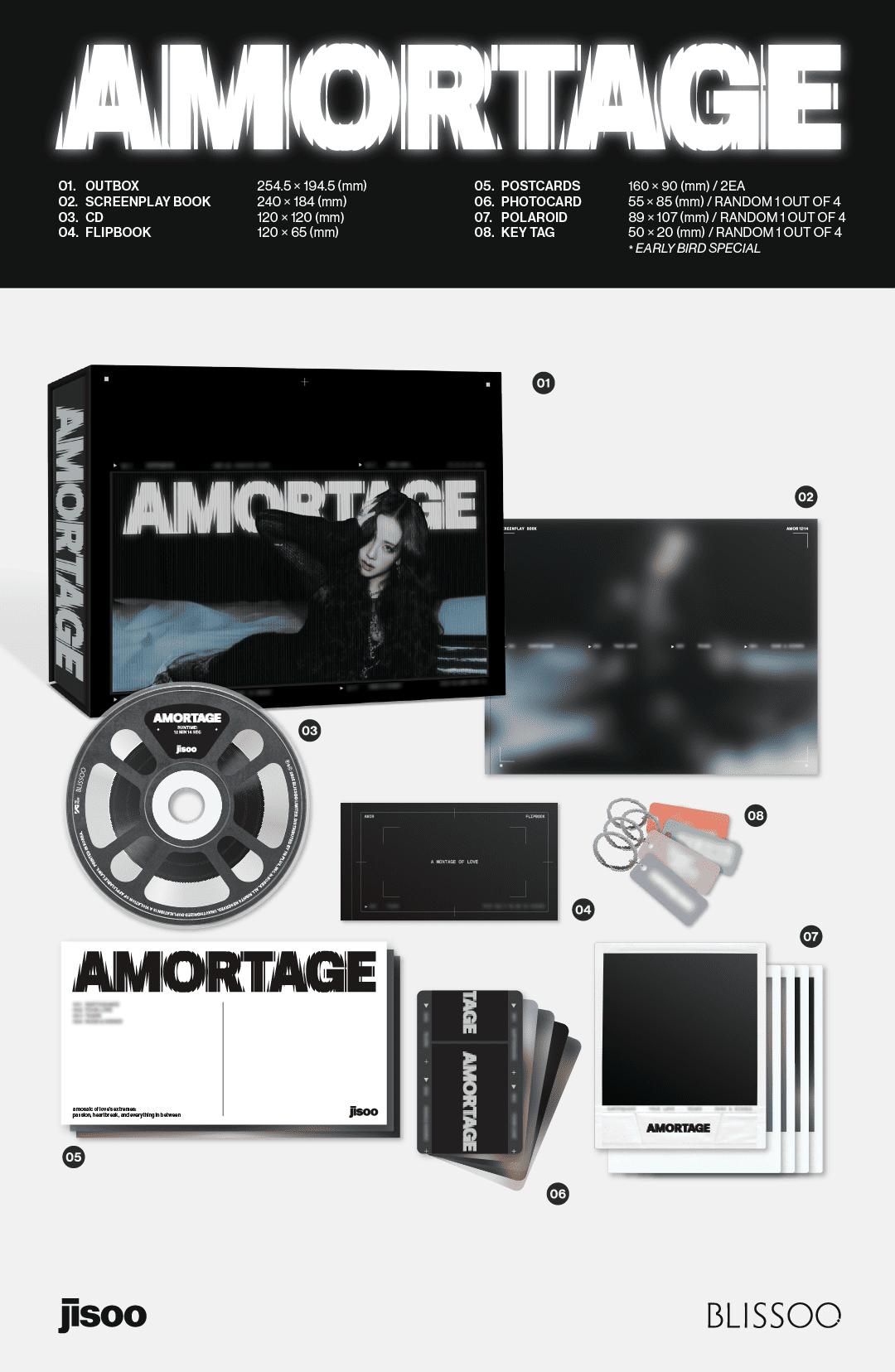 JISOO - 1st Mini Album [AMORTAGE] Exclusive (Purple / Black)