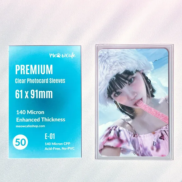 Meowcafe Premium Clear Photocard Sleeves [61x91mm] 50 Sleeves