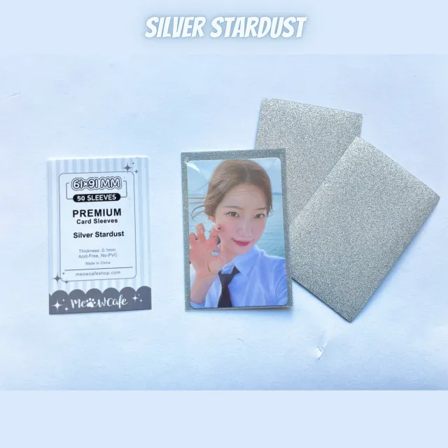 Meowcafe Premium Matte Sleeves - Silver Stardust [61x91mm] 50 Sleeves