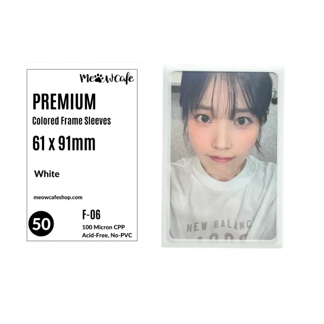 Meowcafe Premium White Colored Frame Sleeves [61x91mm] 50 Sleeves