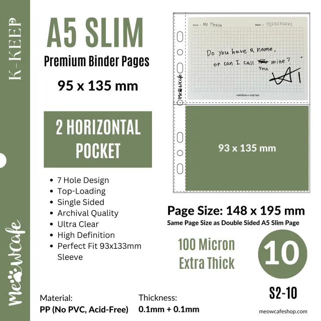 Meowcafe K-KEEP A5 Slim [2 pocket Pages] 10 Pages