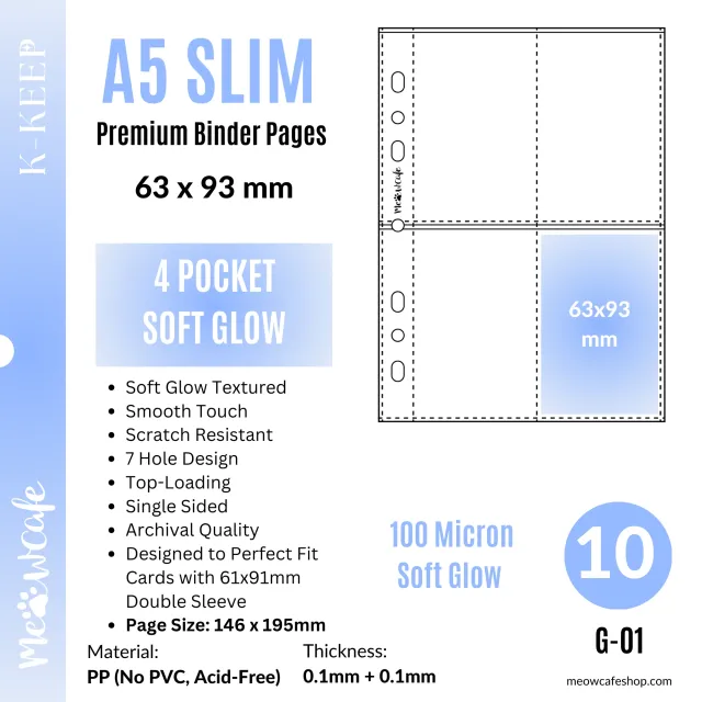 Meowcafe K-KEEP A5 Slim Soft Glow [4 Pocket Pages] 10 Pages