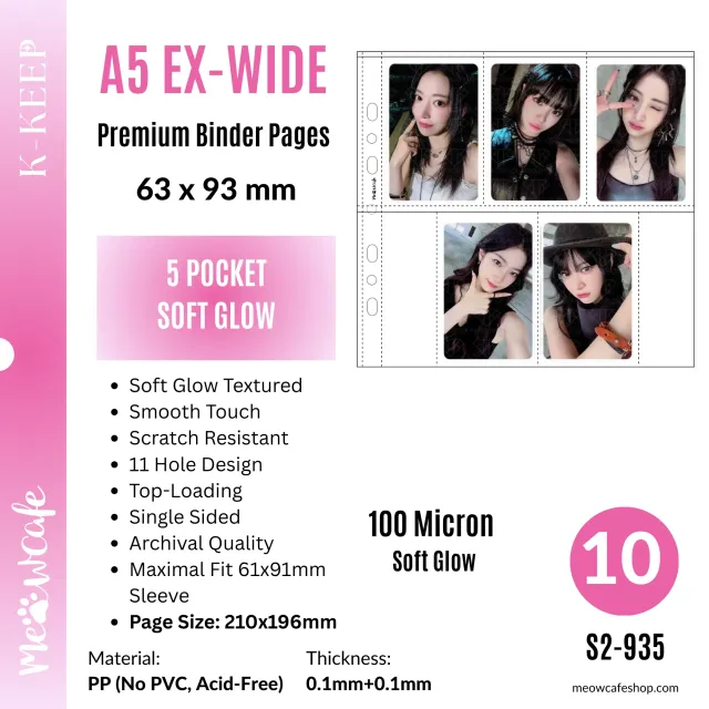 Meowcafe K-KEEP A5 Extra Wide Soft Glow [5 Pocket Pages] 10 Pages