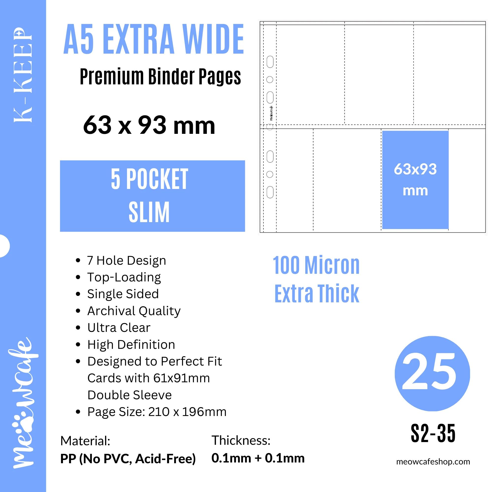 Meowcafe K-KEEP A5 Extra Wide Premium [5 Pocket Pages] 25 Pages