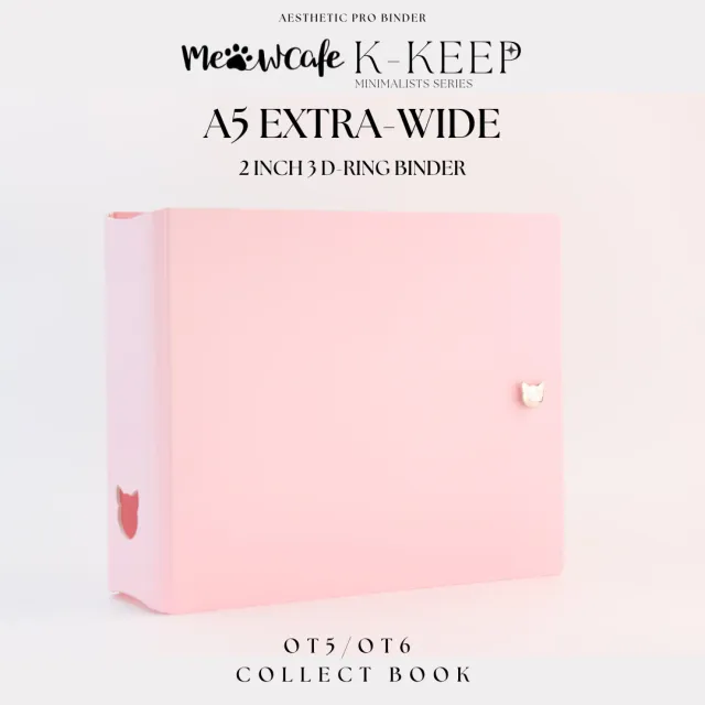 Meowcafe K-KEEP A5 Extra Wide Minimalist Series Icy Pink